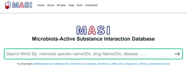 Figure 1 · The MASI microbiota–active substance search interface
